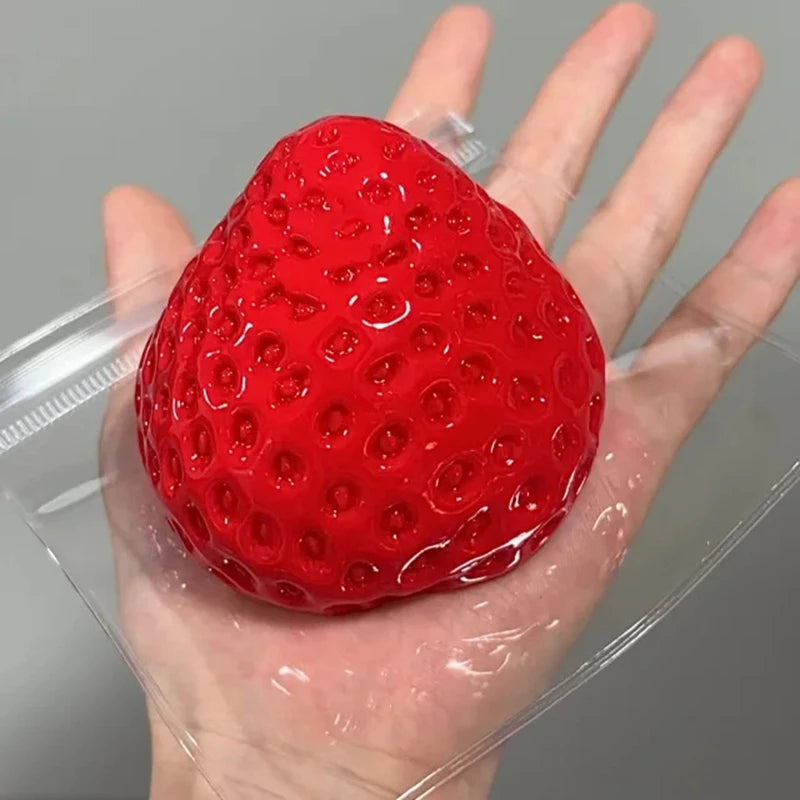 Strawberry Taba Squishy Fidget Toy - Slow Rebound Stress Relief Toy for Kids, Adults, Office & Party Favors - Squeeze Gift