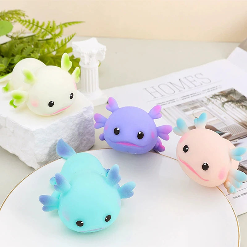 Cute Axolotl Squeeze Toys Cartoon Fish Relax Antistress Squishy Toys Stress Relief Slow Rebound Stretch Toys For Adult Kids