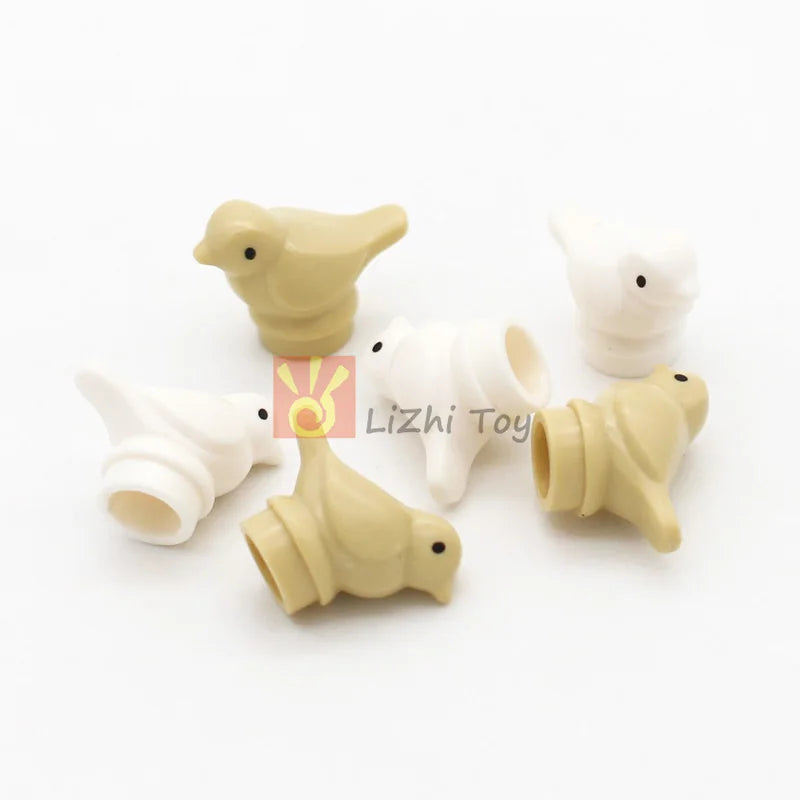 MOC Animal Figure Brick Building Blocks Pet Zoo Dog Penguin Cat Clown Fish Bird Bear Bat Squirrel Owl DIY Model Toys Girls Kids