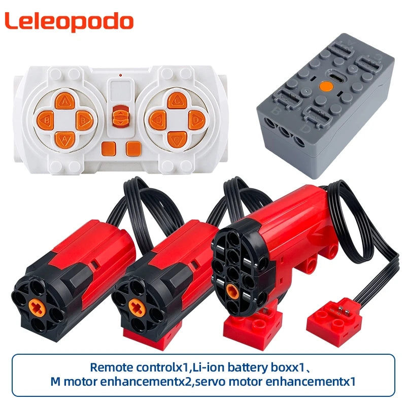 MOC Power Functions Enhanced Version M L XL Servo Red Motor Technical Part Building Block Toy Accessories Compatible with Brand