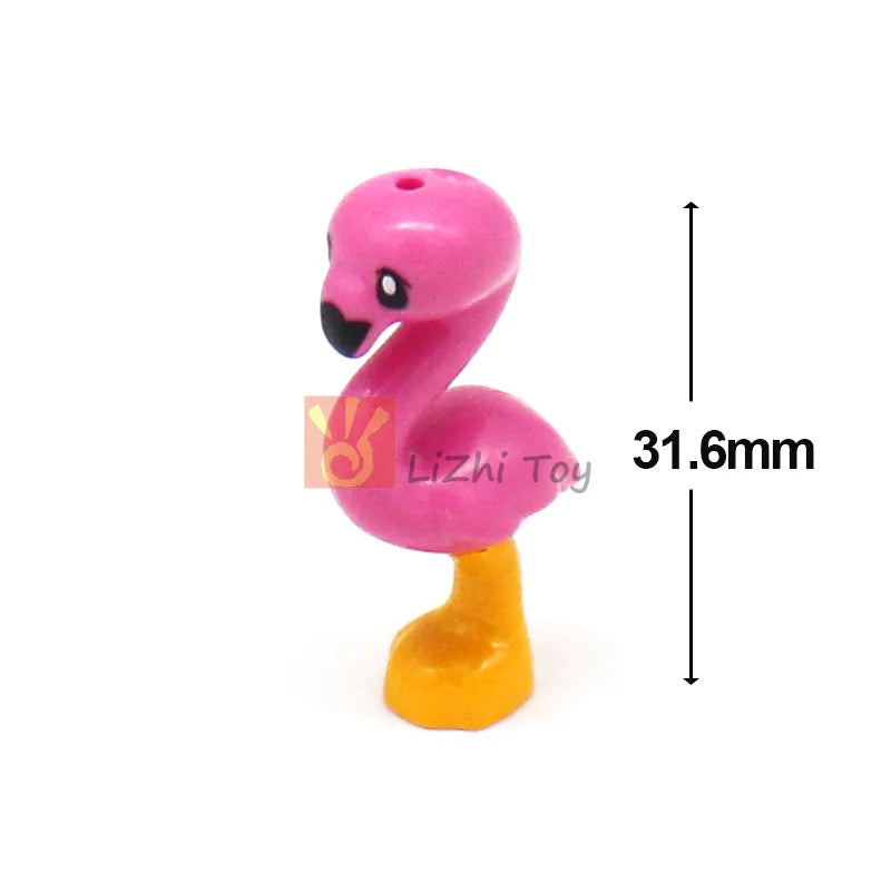 MOC Animal Figure Brick Building Blocks Pet Zoo Dog Penguin Cat Clown Fish Bird Bear Bat Squirrel Owl DIY Model Toys Girls Kids