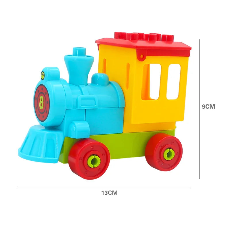 City Car Cartoon Offroad Truck Bread Trailer Bus Big Size Building Blocks Accessories Children Educational DuploLG Bricks Toys