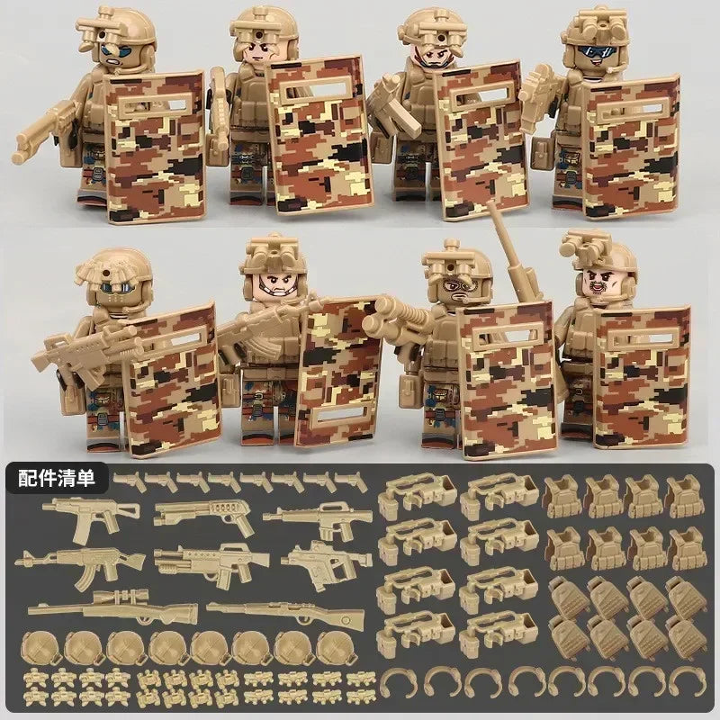 Compatible Lego building block military minifigures police ghost special forces minifigures children puzzle toy