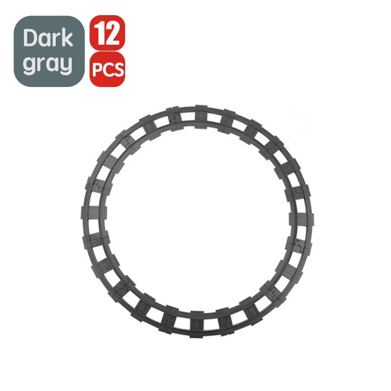 City Train Track Sets Assembly Railway Accessories Bricks Children Interactive Toys Big Size Building Blocks Compatible DuploED