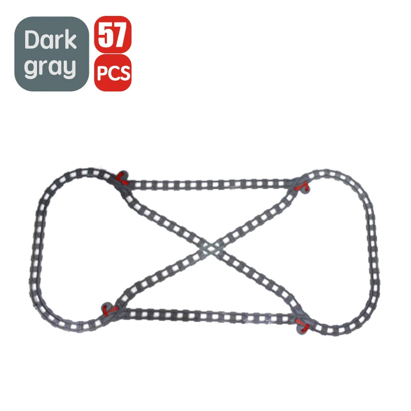 City Train Track Sets Assembly Railway Accessories Bricks Children Interactive Toys Big Size Building Blocks Compatible DuploED