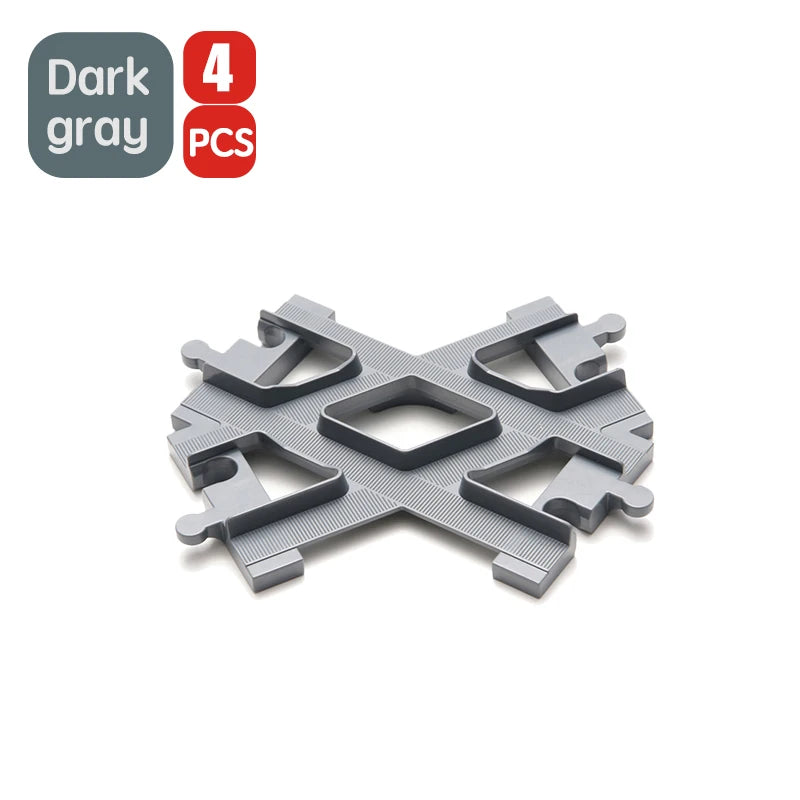 City Train Track Sets Assembly Railway Accessories Bricks Children Interactive Toys Big Size Building Blocks Compatible DuploED