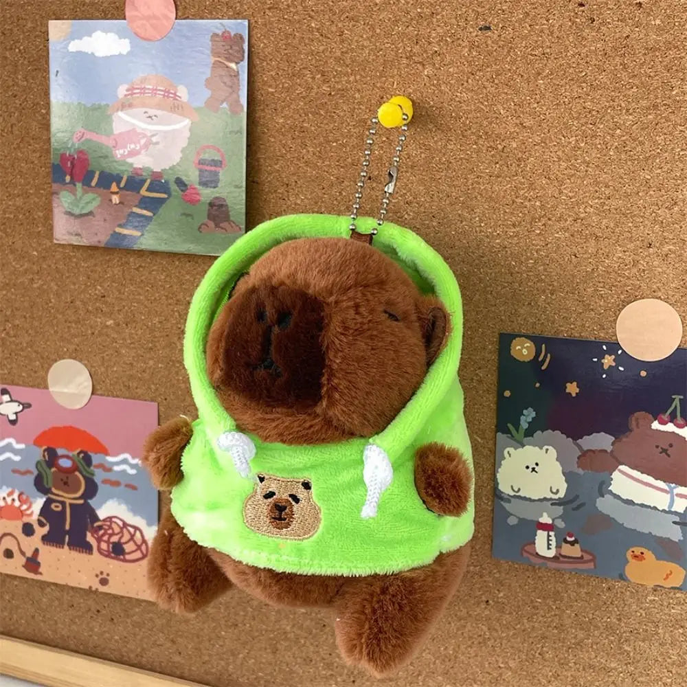 Cute Small Size Capybara Plush Toy With Wings Hoodie Simulation Capybara Doll Fluffty Toy Birthday Gifts