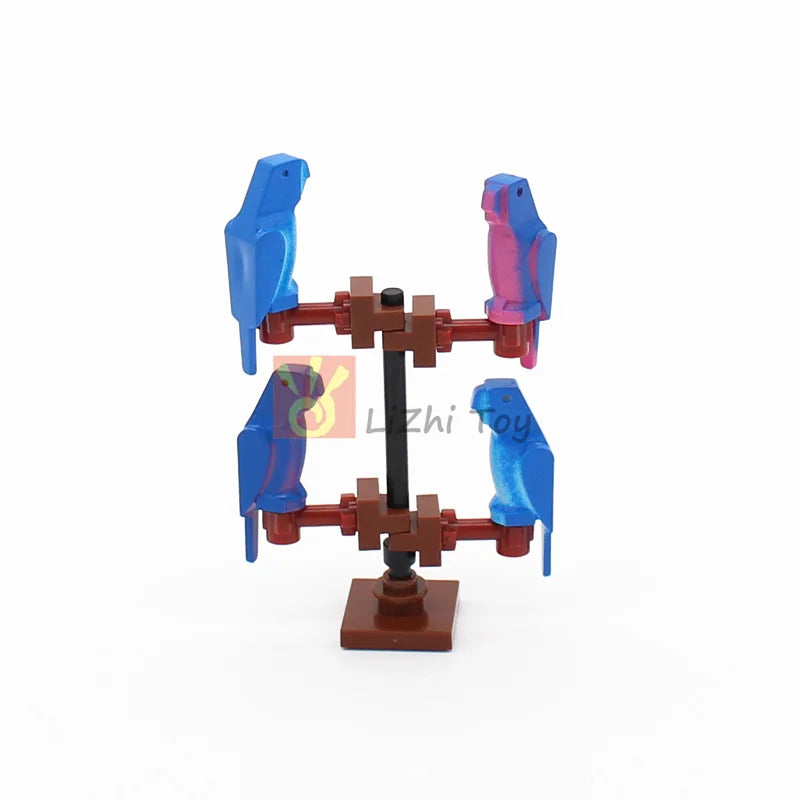 MOC Animal Figure Brick Building Blocks Pet Zoo Dog Penguin Cat Clown Fish Bird Bear Bat Squirrel Owl DIY Model Toys Girls Kids