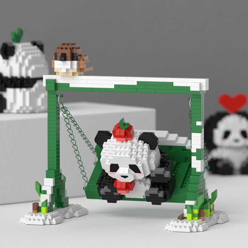 Cute Panda Building Blocks, DIY Educational Toys, Christmas/Halloween/Thanksgiving Day Gift