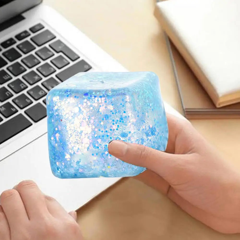 Maltose Cube Stress Squeeze Toy D ecompression Small Ice Cubes Anti Stress Slow Rebound Polar Light Colorful Squeeze TPR Block