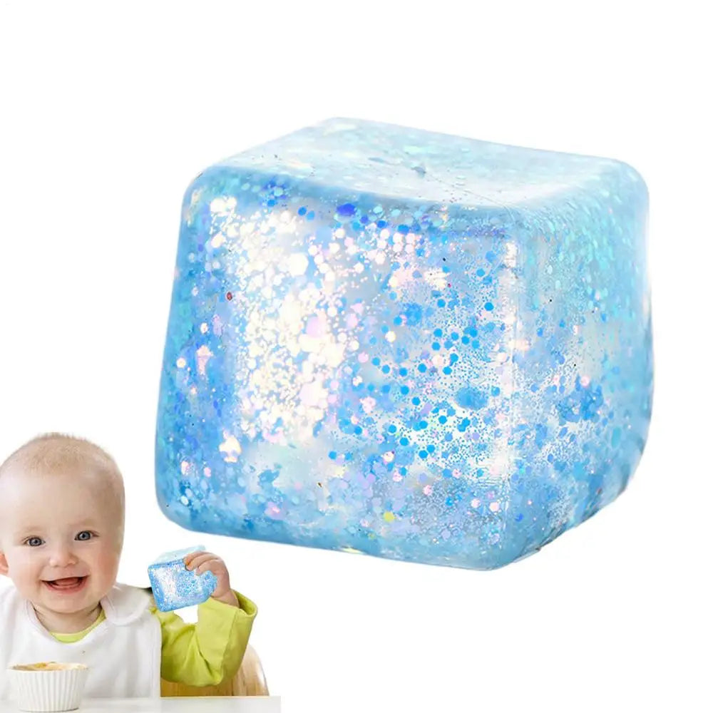 Maltose Cube Stress Squeeze Toy D ecompression Small Ice Cubes Anti Stress Slow Rebound Polar Light Colorful Squeeze TPR Block
