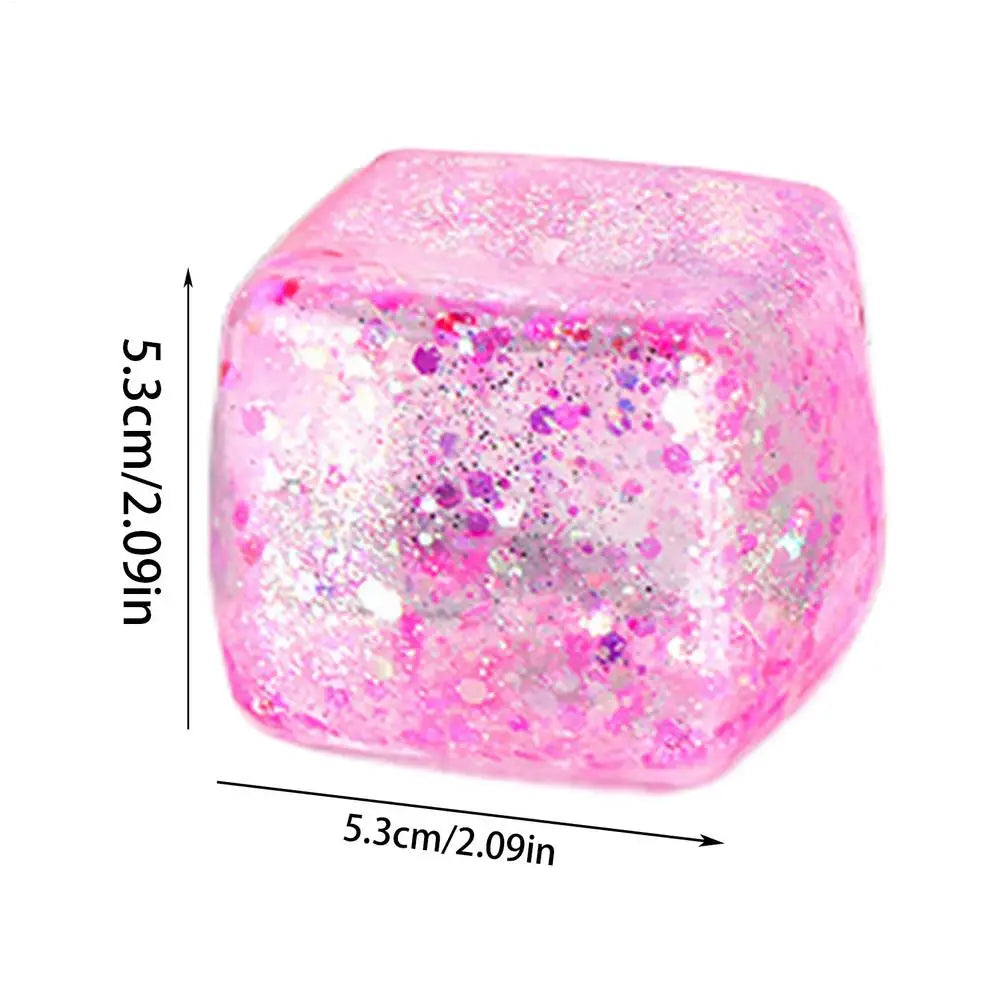 Maltose Cube Stress Squeeze Toy D ecompression Small Ice Cubes Anti Stress Slow Rebound Polar Light Colorful Squeeze TPR Block