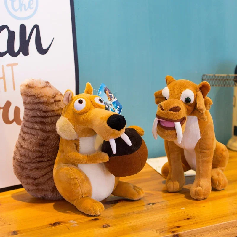 Ice Age Plush Toy Squirrel Mammoth Elephant Swordtooth Tiger Doll Soft Stuffed Animal Sleeping Pillow Gifts for Kids and Girls