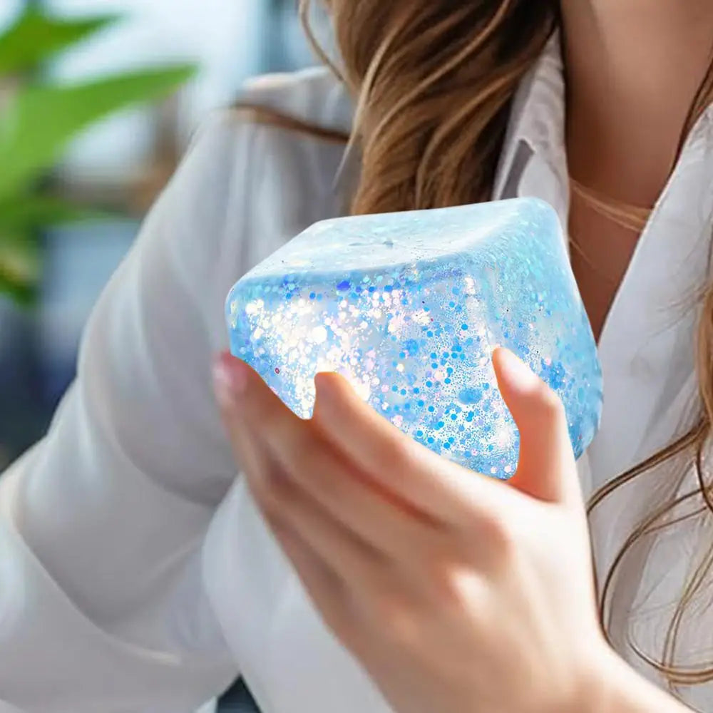 Maltose Cube Stress Squeeze Toy D ecompression Small Ice Cubes Anti Stress Slow Rebound Polar Light Colorful Squeeze TPR Block
