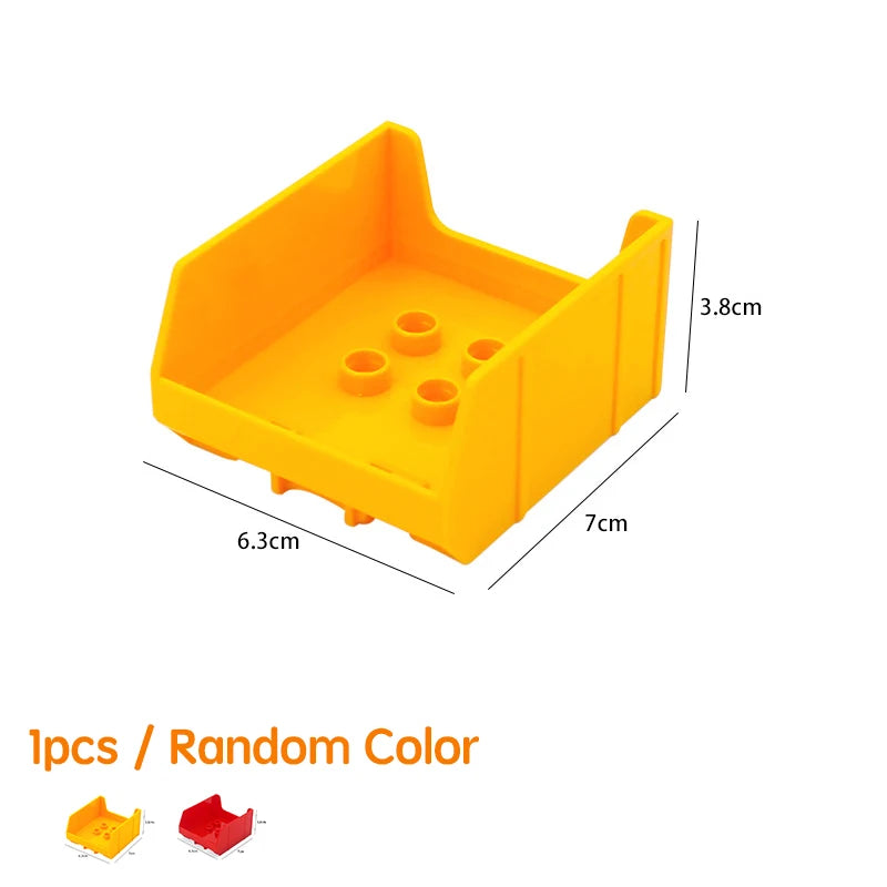 City Car Cartoon Offroad Truck Bread Trailer Bus Big Size Building Blocks Accessories Children Educational DuploLG Bricks Toys