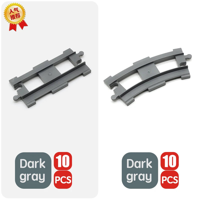 City Train Track Sets Assembly Railway Accessories Bricks Children Interactive Toys Big Size Building Blocks Compatible DuploED