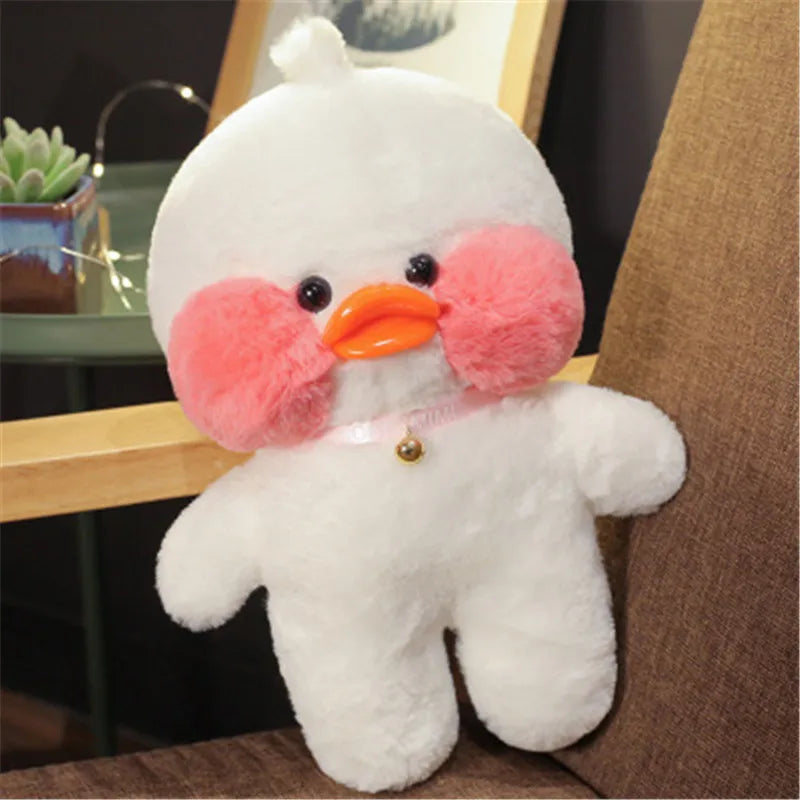 30cm Pink Pato Yellow Lalafanfan Pato Cafe Girl Plush Toy Cute Kawaii Lalafanfan Doll Wearing Glasses Wearing Clothes Toys Gift