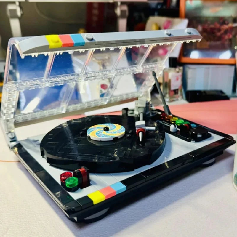 New Creative Retro Record Player Building Blocks Desktop ornaments can be used as Christmas gifts for adults and children