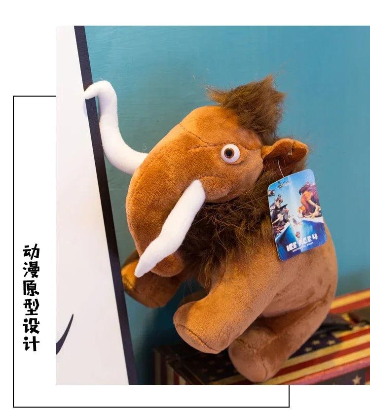Ice Age Plush Toy Squirrel Mammoth Elephant Swordtooth Tiger Doll Soft Stuffed Animal Sleeping Pillow Gifts for Kids and Girls
