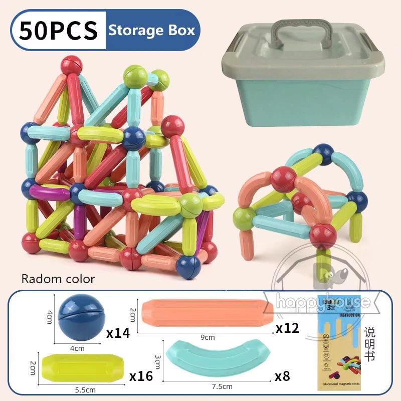 Magnetic Constructor Blocks Set Toys for Kids Magnet Stick Rod Building Blocks Montessori Educational Toys For Children Boy Girl