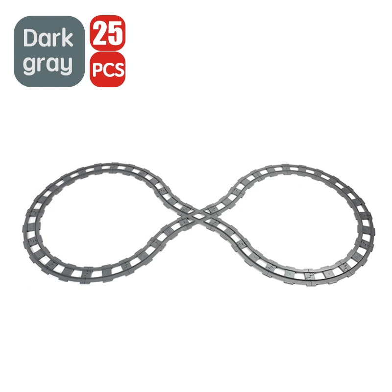 City Train Track Sets Assembly Railway Accessories Bricks Children Interactive Toys Big Size Building Blocks Compatible DuploED