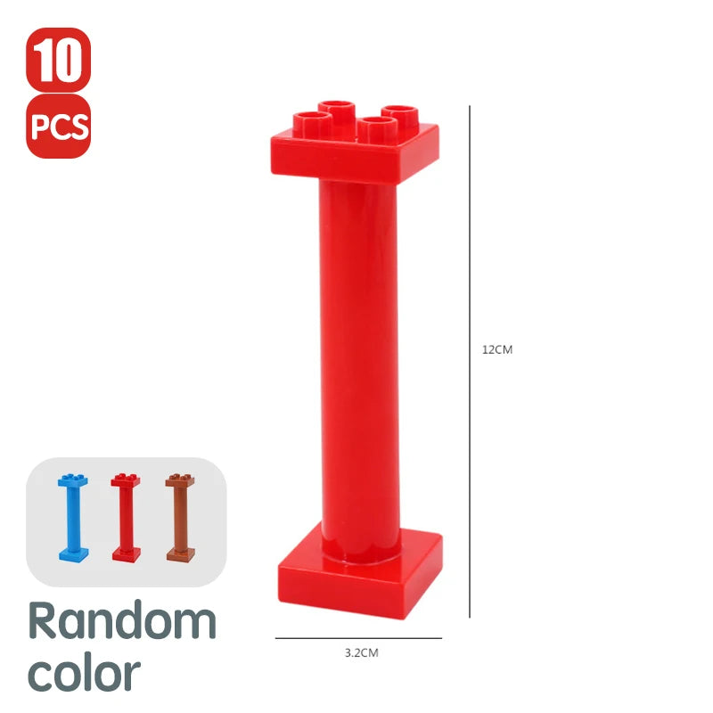 City Train Track Sets Assembly Railway Accessories Bricks Children Interactive Toys Big Size Building Blocks Compatible DuploED