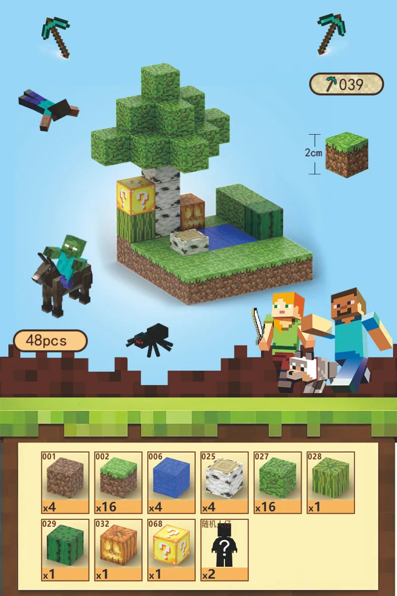 Magnetic Building Blocks Mine Magnet World Set Toys STEM Creative Stacking Cube Construction Set Christmas Gift For Kid