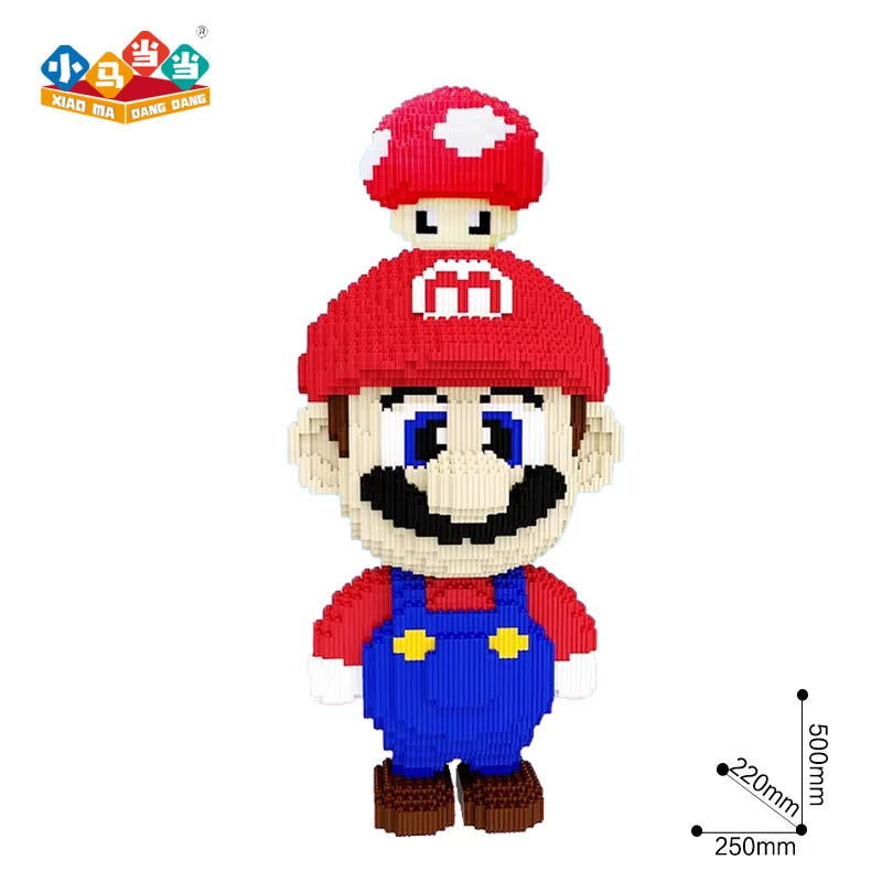 35cm  Super Marios Bros Big Building Blocks Anime Figure Cartoons Model Gient Super Mario Blocks Ornaments Children Gifts